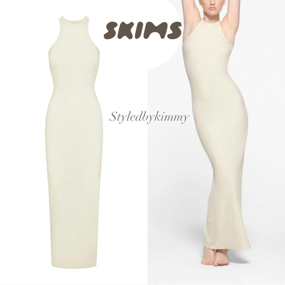 SKIMS Soft Lounge Sleeveless Dress Bone L Large New NWT - Picture 6 of 6